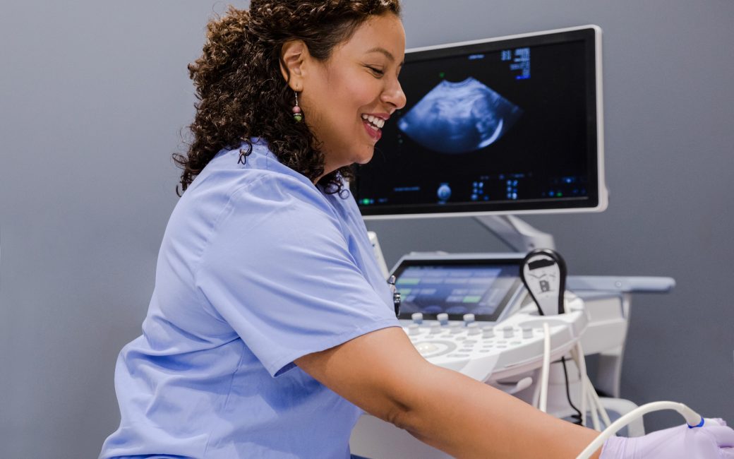 Woman doing ultrasound