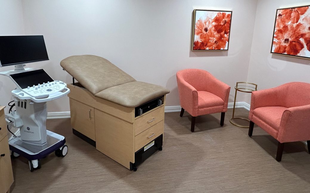 ultrasound room with patient chair